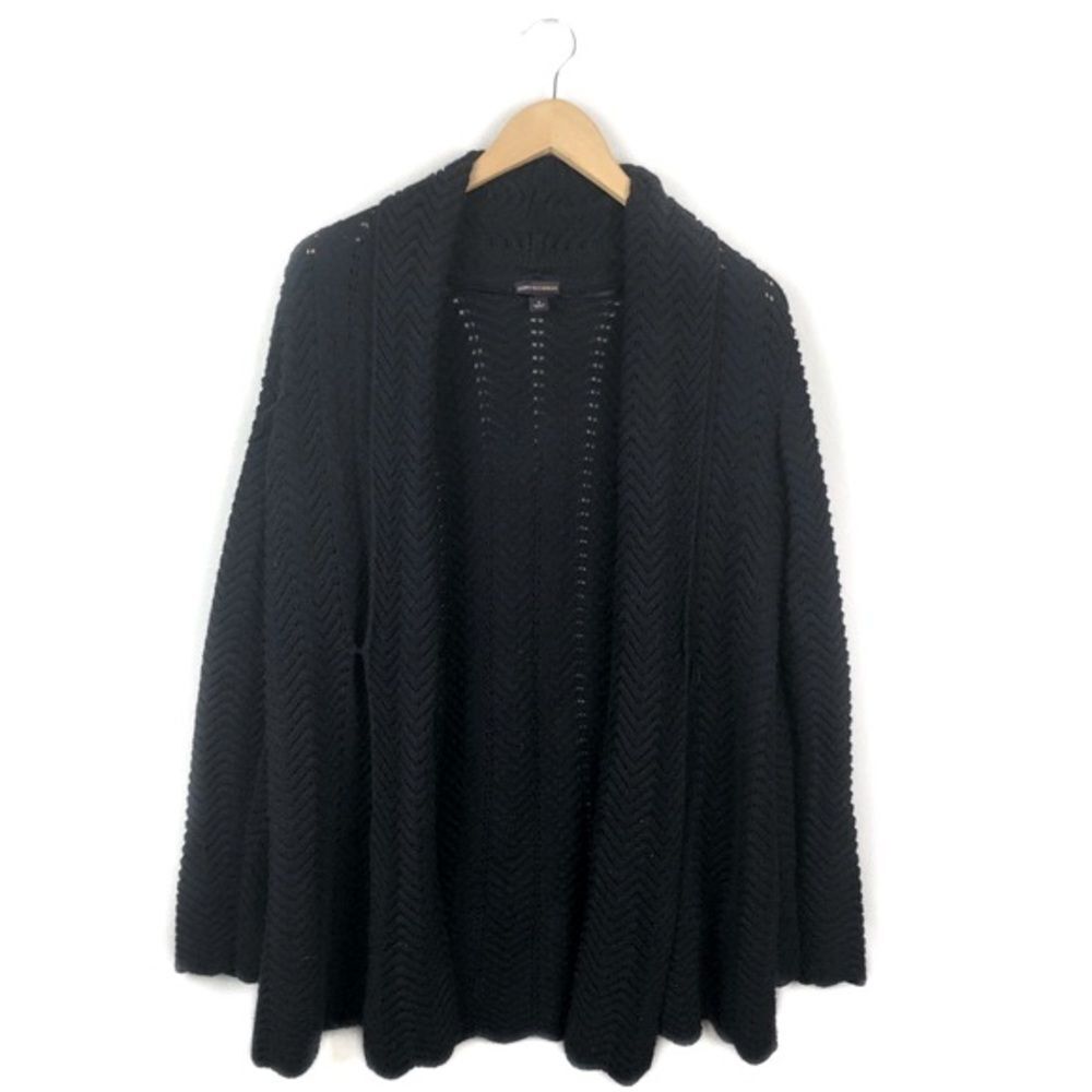 Dana Buchman Chevron Knit Black Cardigan Sweater